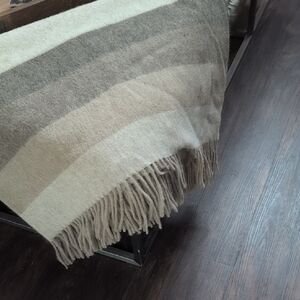 Worth Elegant Beige and Cream Throw Blanket